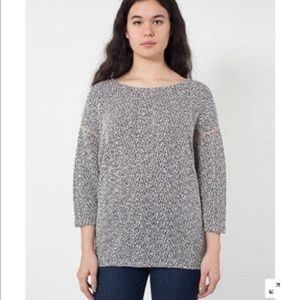 American Apparel One Size Sweater in Cream/Navy